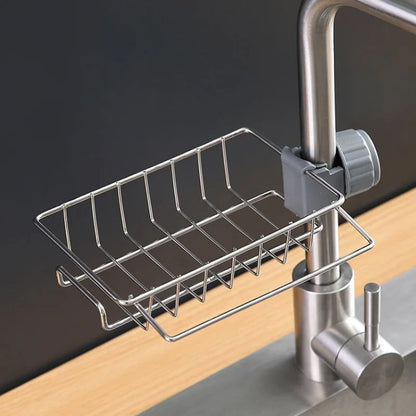 Stainless Steel Sink Drain Rack Storage with Drain Tray