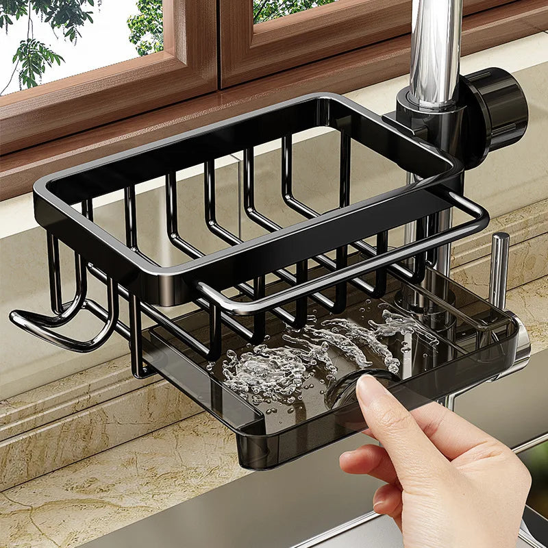 Stainless Steel Sink Drain Rack Storage with Drain Tray