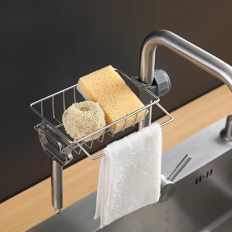 Stainless Steel Sink Drain Rack Storage with Drain Tray