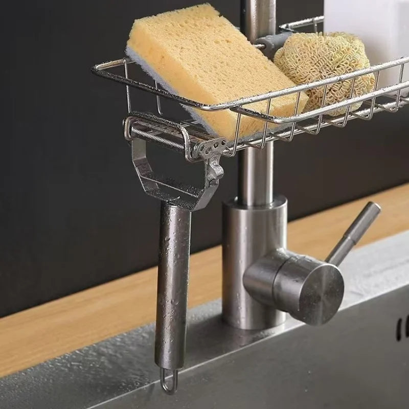 Stainless Steel Sink Drain Rack Storage with Drain Tray