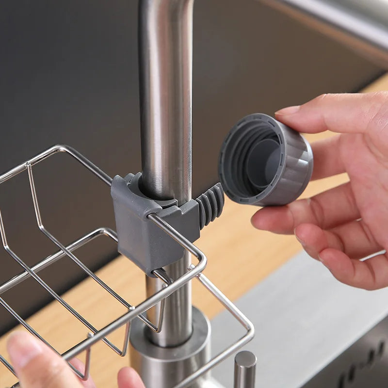 Stainless Steel Sink Drain Rack Storage with Drain Tray