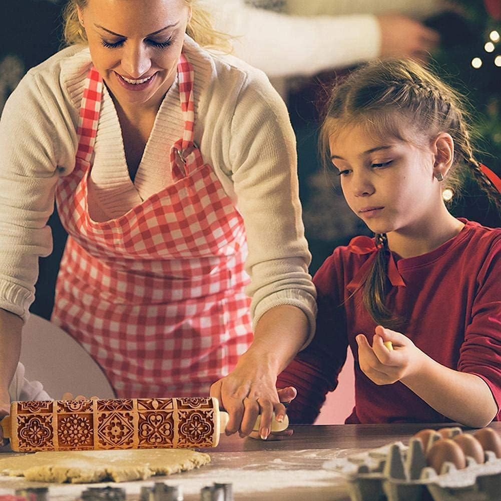 Embossed Cookie Rolling Pin with Amazing Designs