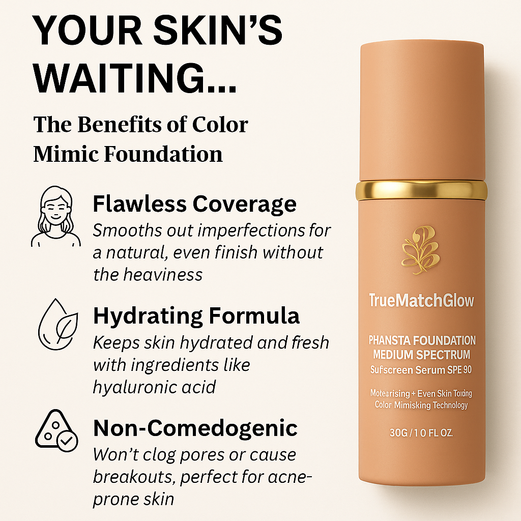 TrueMatchGlow™ by Blossom Colour Changing Foundation - The Foundation That Finds Your Shade 🎀