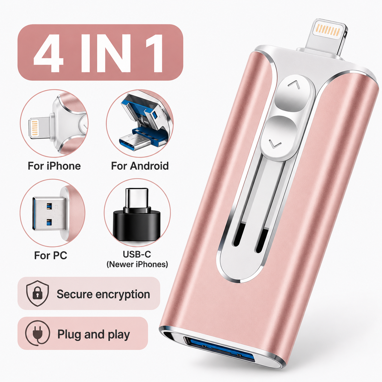 4-in-1 Mobile Flash Drive | Clean Phone Storage Instantly⚡