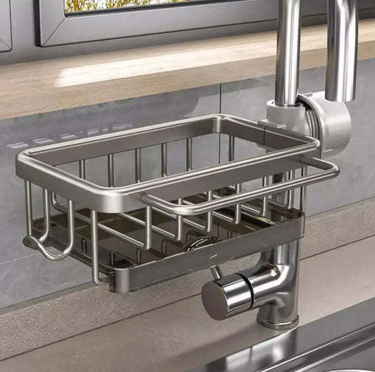 Stainless Steel Sink Drain Rack Storage with Drain Tray