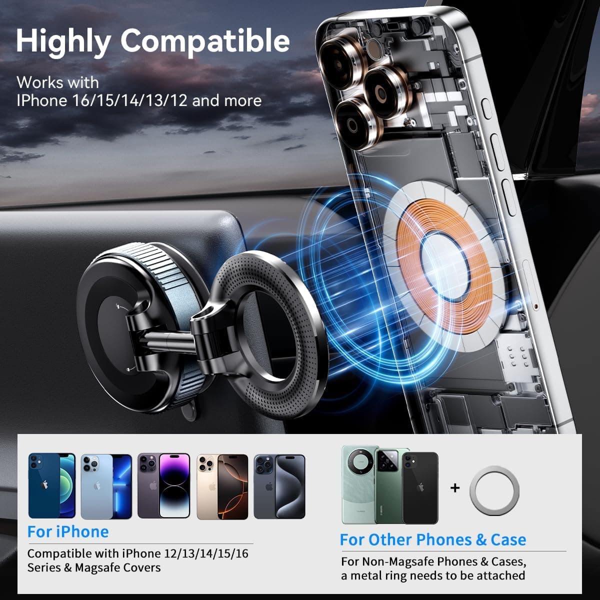 Heavy-duty 360° Vacuum Magnetic Phone Holder